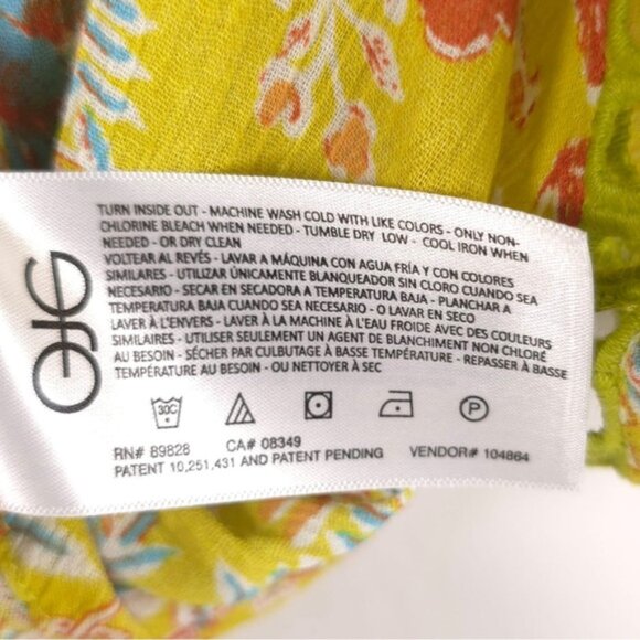 NWT Sam Edelman Nyra Cotton Flutter-Sleeve Top Blouse Peplum Waist Floral MEDIUM - Picture 12 of 13